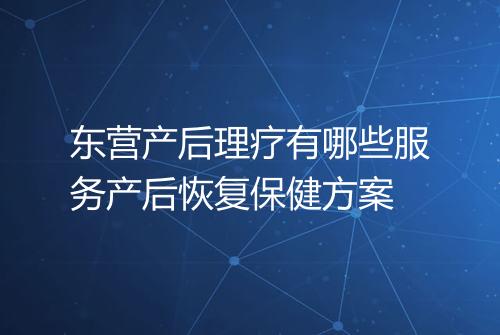东营产后理疗有哪些服务产后恢复保健方案