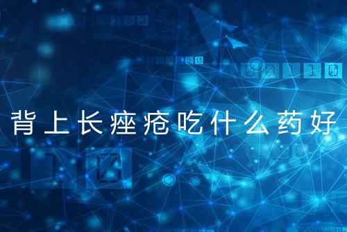 背上长痤疮吃什么药好