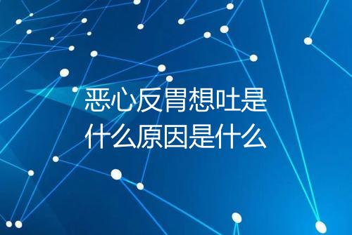 恶心反胃想吐是什么原因是什么