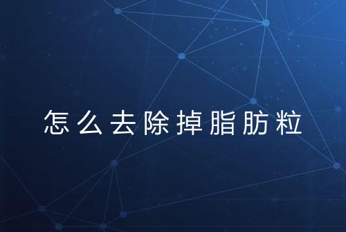 怎么去除掉脂肪粒