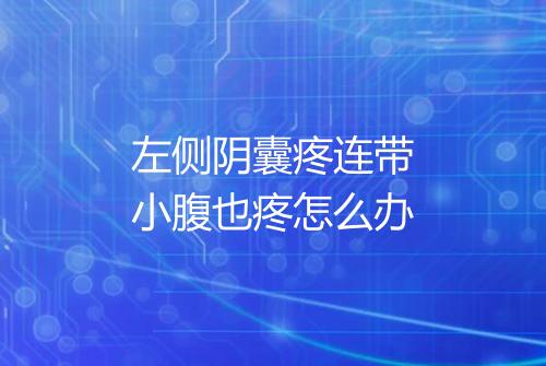左侧阴囊疼连带小腹也疼怎么办