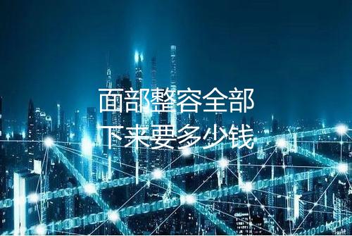 面部整容全部下来要多少钱