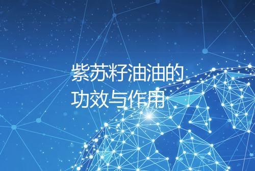 紫苏籽油油的功效与作用