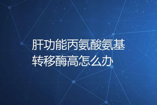 肝功能丙氨酸氨基转移酶高怎么办