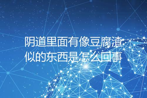 阴道里面有像豆腐渣似的东西是怎么回事