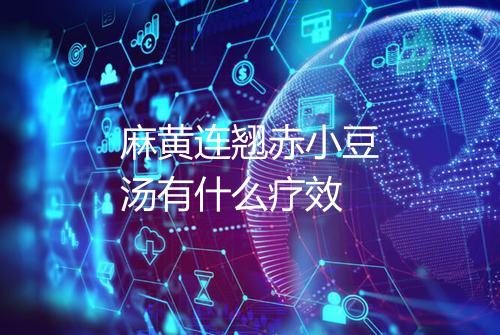 麻黄连翘赤小豆汤有什么疗效