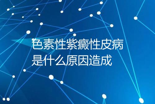 色素性紫癜性皮病是什么原因造成