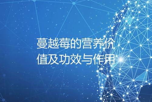 蔓越莓的营养价值及功效与作用