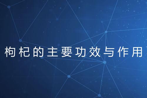 枸杞的主要功效与作用
