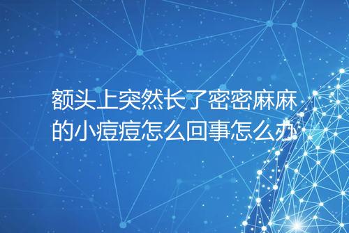 额头上突然长了密密麻麻的小痘痘怎么回事怎么办